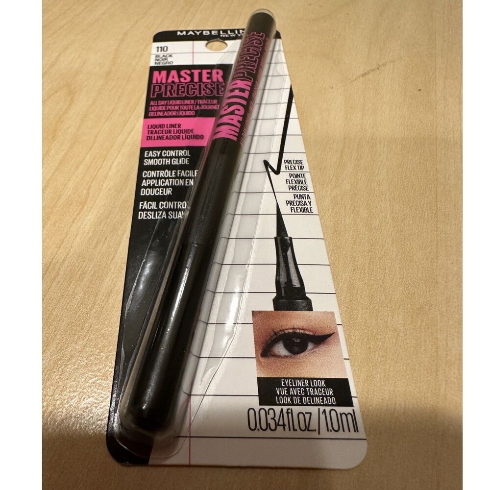 Maybelline Master Precise All Day Liquid Eyeliner 110 Black New Sealed 0.034oz